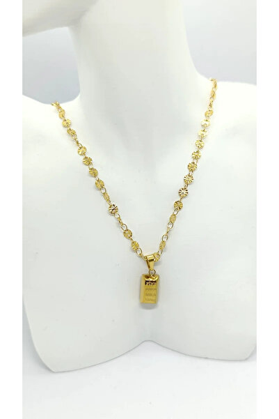 ndjewelry Pul Zincirli Gold Külçe Kolye