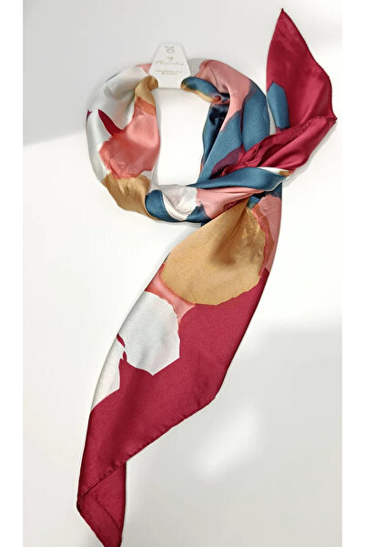 ndjewelry وضع الفن - وشاح من الساتان النابض بالحياة بنمط تجريدي