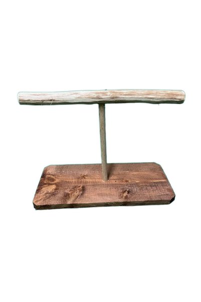 Wooden Bird مجثم T مع حامل (لون بني)