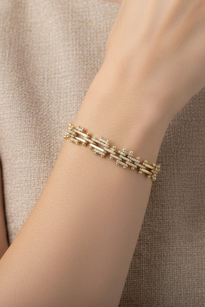 XUPING JEWELRY Stil Incisi/Xupıng Jewelry 14 Ayar Altın Kaplama Effaros Taşlı...