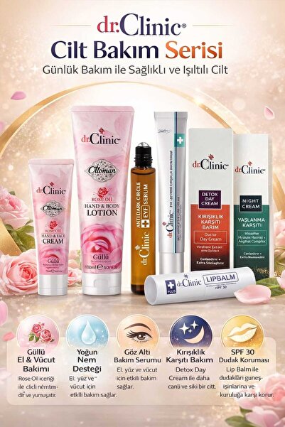 Dr. Clinic Krem & Losyon, Göz Serum & Kremi, Gündüz & Gece Kremi, Lip Balm Seti