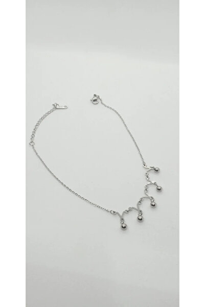 ndjewelry فضية اللون Topcuk التفاصيل المتدلية خلخال