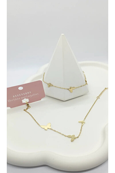 ndjewelry Gold Renk Kelebekli Bileklik