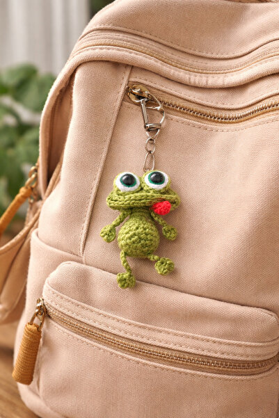 Kokoş مجسم ضفدع محبوك ساحر / سلسلة مفاتيح