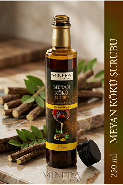MİNERA VİTAL Meyan Kökü Şurubu 250 ml (Licorice Syrup) %100 Doğal Cam Şişe