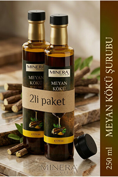 MİNERA VİTAL Meyan Kökü Şurubu 250 ml (Licorice Syrup) %100 Doğal Cam Şişe 2'...