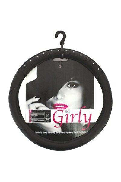 CARPLUS CLEANİNG Husă volan din piele neagră cu imitație de diamante 37-39cm