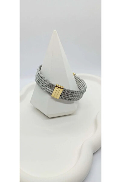 ndjewelry سوار من أسلاك الفولاذ من ويكر ستيل ستة مظهر ذهبي مفصل