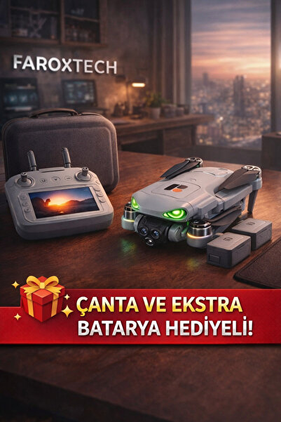 FaroxTech 4 Yönlü Engel Sakınma Özellikli HD Kameralı Katlanabilir Drone - Ak...