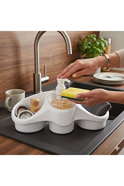 Titiz Plastik Sponge Holder Liquid Soap Dispenser Boxed Detergent Container D...