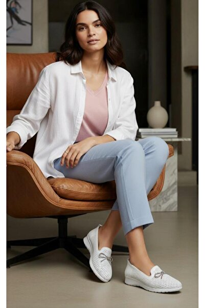 37Numara حذاء نسائي كبير الحجم من الجلد الأصلي جلد YAKKABI 41-42-43-44-أبيض