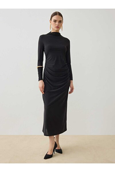 Refka drapat Rochie detaliată - Negru -