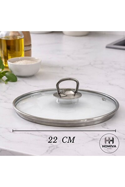 HOMIVA HOME CAM TENCERE KAPAĞI 22 CM-Tüm marka ve model tencerelerle uyumludur
