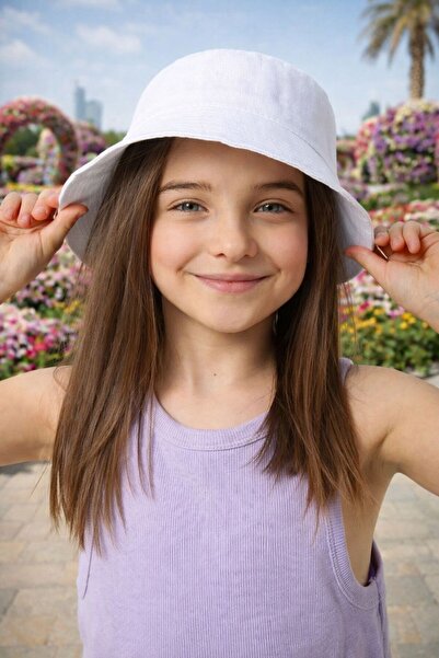 FELLMENS Λευκό Unisex Παιδικό Καπέλο Bucket 10-18 ετών