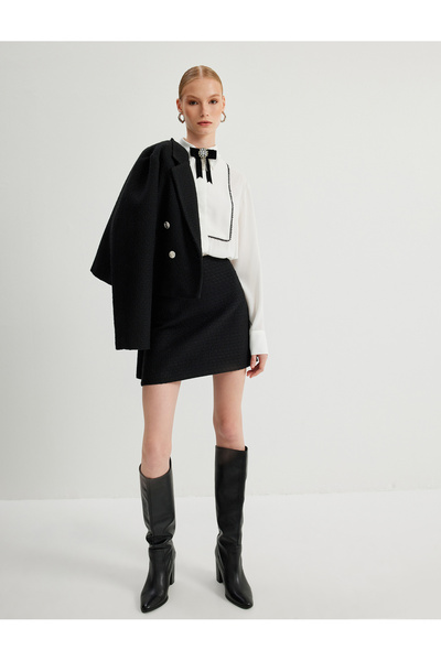 Koton Μίνι τουίντ φούστα σε γραμμή Α - Slim Fit