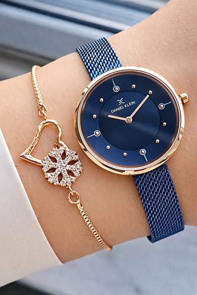 Daniel Klein Orjinal 2 Yıl Garantili Rose Gold Renk Hasır Çelik Kordonlu Kadı...