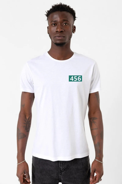 Tshirthane Squid Game Player 456 White Men's V-neck T-shirt