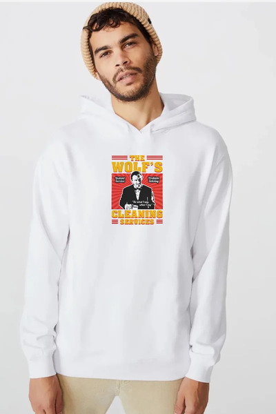 Tshirthane Pulp Fiction The Wolf's Cleaning Services Bela muška majica sa kap...