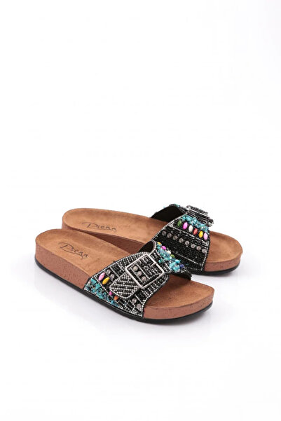 Alphus Γυναικείες κομψές καθημερινές παντόφλες με μονό λουράκι με χάντρες Pienn