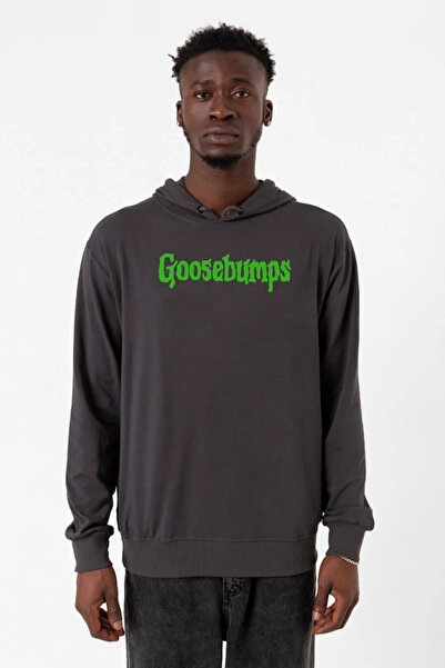 Tshirthane Muška majica sa kapuljačom Goosebumps Lettern Smoked - 2ip