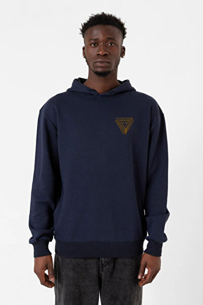 Tshirthane Tamno plava muška majica sa kapuljačom sa 3 žice i logotipom Tannhaus