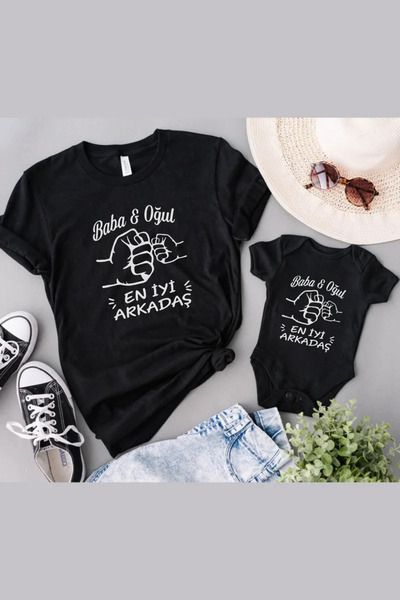 Tshirthane Baba Oğul En Iyi Arkadaş (TEK ÜRÜN FİYATIDIR KOMBİN YAPMAK İÇİN EN...