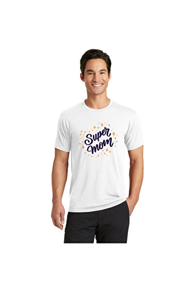 Tshirthane Dan majki Super mama bela muška majica