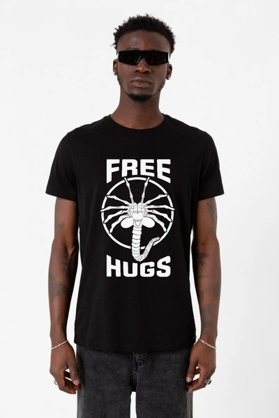 Tshirthane Δωρεάν Facehugger Hugs Μαύρο ανδρικό μπλουζάκι
