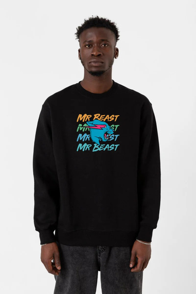 Tshirthane Mr Beast Lettern crna muška 2ip majica