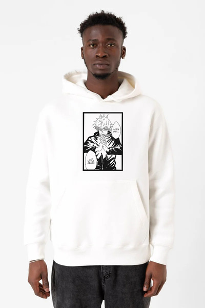 Tshirthane Jujutsu Kaisen anime - Satoru Gojo bela muška majica sa kapuljačom