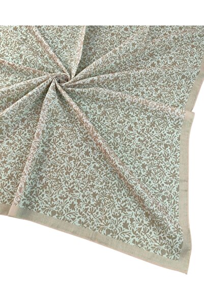 mim eşarp وشاح ميم برايم قطن منقوش بالزهور مقاس 90x90 سم