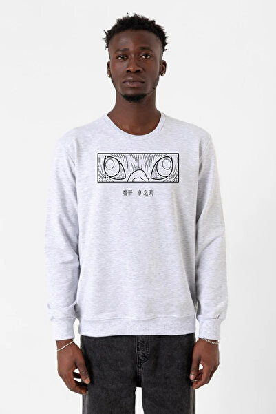 Tshirthane Demon Slayer anime Inosuke Hašibira oči melanž muška majica sa 2 niti