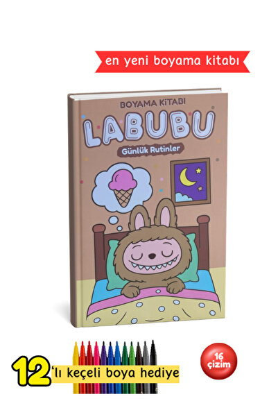 Pembe Yayınevi Labubu Çocuk Boyama Kitabı Seti - Labubu Boyama