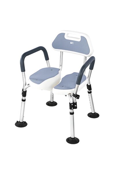 Linomag Scaun de duș din aluminiu Linomag®, înălțime reglabilă, spătar, ventu...