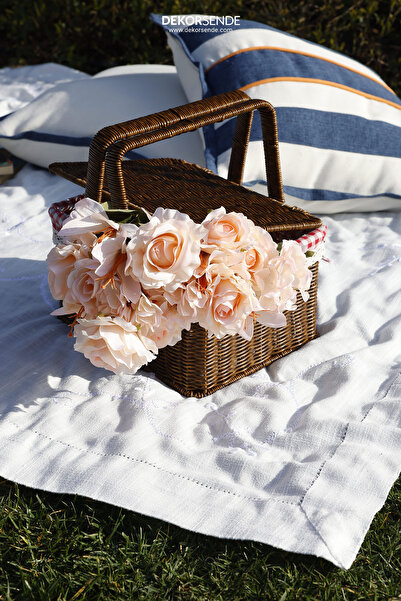 Dekorsende Yapay Gül Lilyum Ortanca Demeti Somon