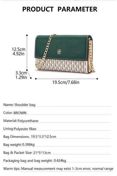 Carolina Herrera CHCH New Vintage Luxury Versatile Women's Shoulder Bag Classic Small Square Bag
