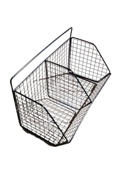 TSUMAB سلة تخزين مزدوج مثبتة على الحائط - منظم مطبخ معدني شديد التحمل