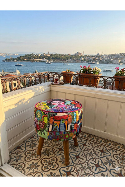 Asedia Miskin Naturel Diego Ahşap Ayak Uzatma Pufu Makyaj Koltuğu Tabure Baba...