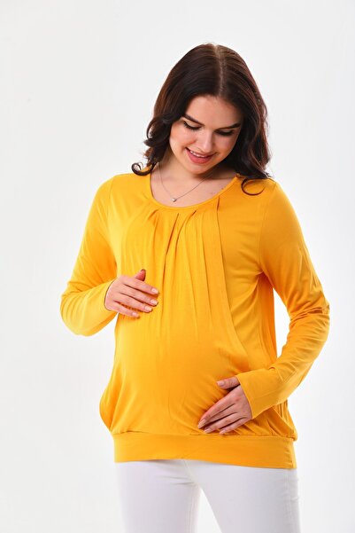 MEGHAN L.A Hardal Hamile & Lohusa Emzire Özellikli Bluz