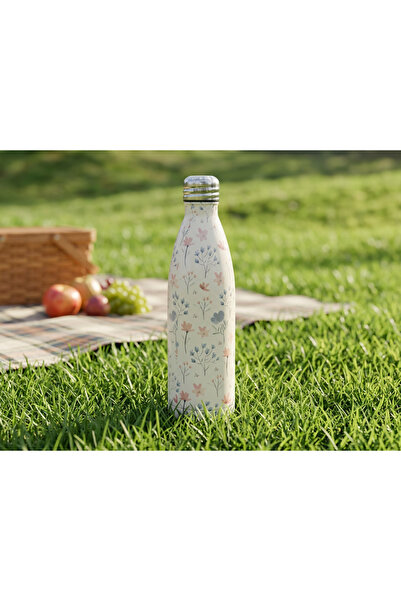 Tantitoni 1 Litre, Soft Çiçek Desenli, Matara, Su Termosu, 304K Paslanmaz Çel...