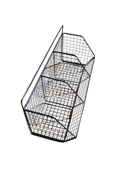 TSUMAB Triple Wall Mounted Storage Basket – Heavy Duty Metal Kitchen Organizer
