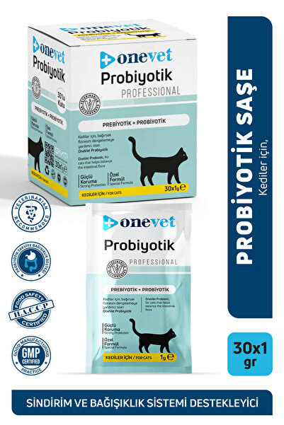 OneVet Probiyotik Şase Kediler Için Sindirmeye Yardımcı Takviye Vitamini 30 A...