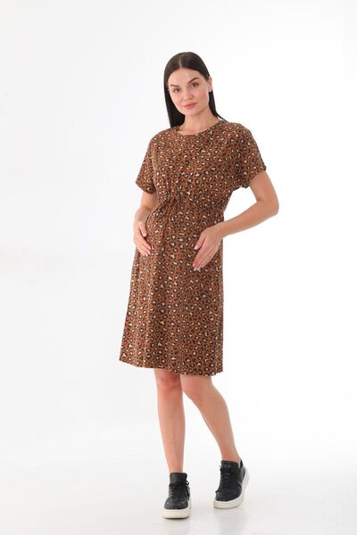 MEGHAN L.A Trudnička haljina sa leopard uzorkom, vezana u struku, od pamučne ...
