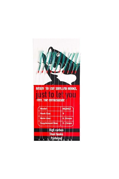 EFFE HG3453 Çapari Mackarel 9 Numara 10 İğneli K.Yeşil Floşlu Hologram Simli