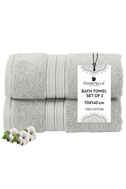 Donetella Towel Set 2 Pieces Cotton 70X140 cm Hotel Luxury 600 Gsm -Quick-Dry...