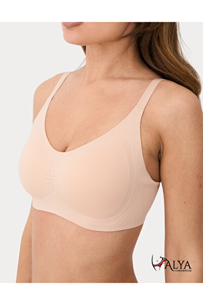 ALYA UNDERWEAR Women's Stitch-Free Bra with Removable Round Cups Laser Cut In...