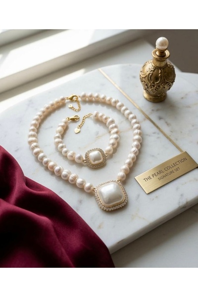 HayalSarrrafİnci ORJİNAL TATLI SU İNCİSİ PEARL MODEL İNCİ KOLYE & BİLEKLİK SE...