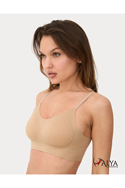 ALYA UNDERWEAR Sutien pentru femei fără cusături Wave Base material reiat dec...