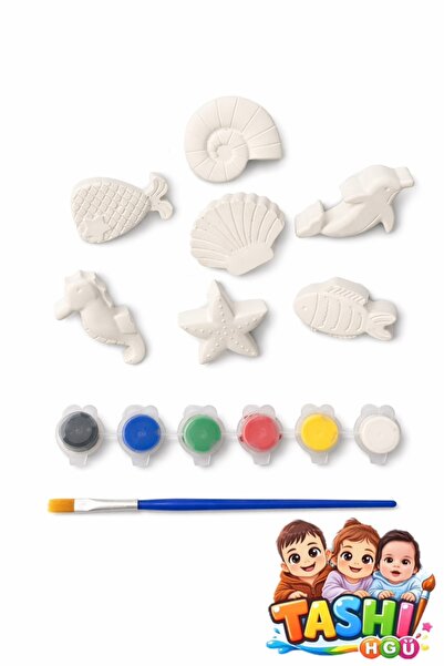 TASHI ART مجموعة تلوين مسحوق الحجر بتصميم مخلوقات البحر من تاشي - نشاط تعليمي...