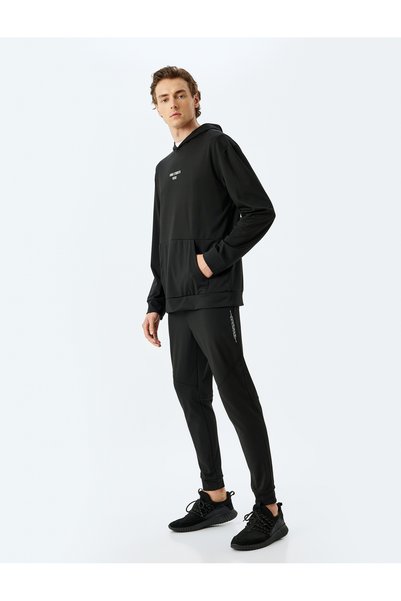 Koton Slogan Printed Pocket Jogger Sports Sweatpants with Tie-Up Waist